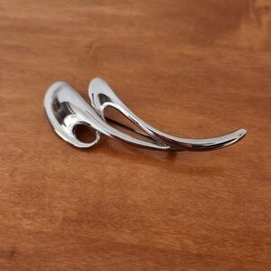 Premier Designs Modern Sculptural Silver-Tone Brooch